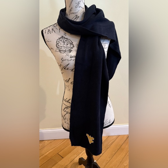 Navy Blue WVU Men's Scarf - Picture 2 of 5